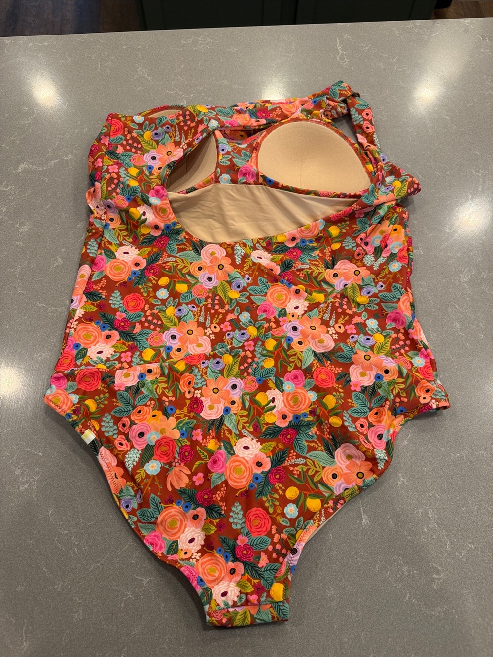summersalt One-Shoulder Floral Swimsuit - Brown Multicolor - Picture 3 of 6